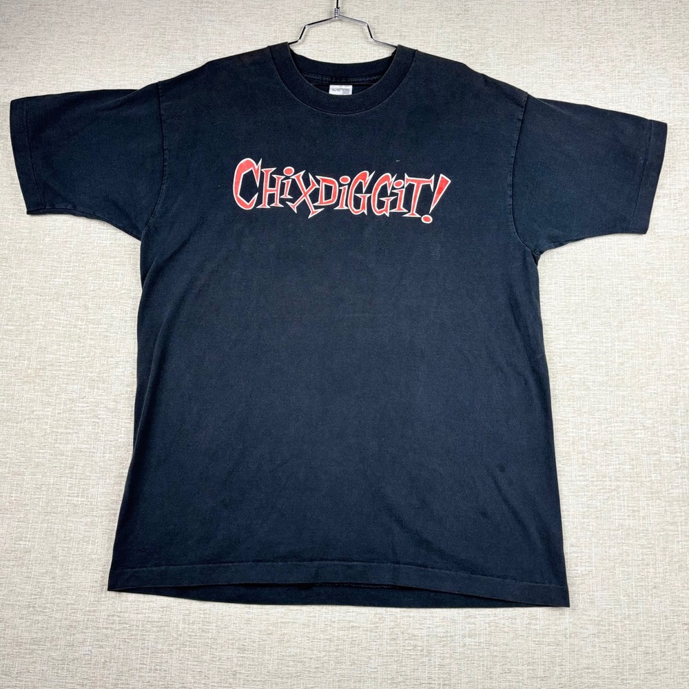 Chixdiggit Band T-Shirt Mens XL Black Fruit of the Loom Pop Punk Canada Made